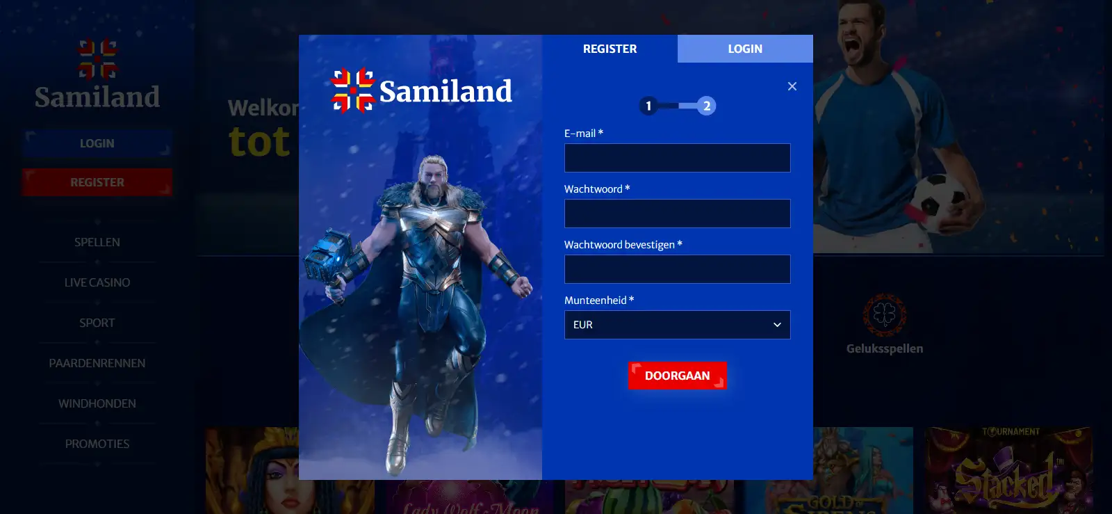 Samiland registratie- en KYC-interface zonder persoonlijke gegevens