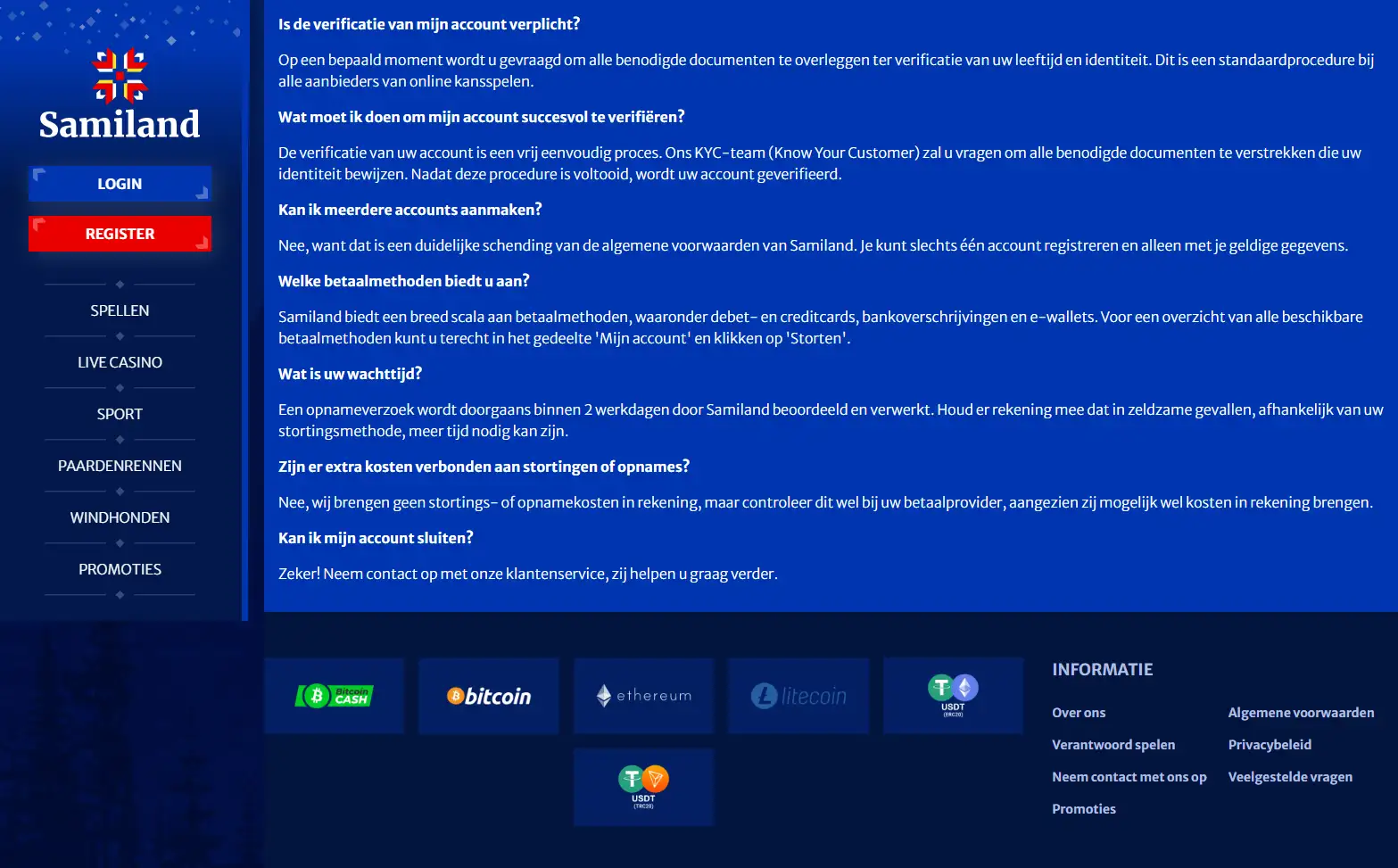 Actuele Samiland uitbetalings- of betaalomgeving